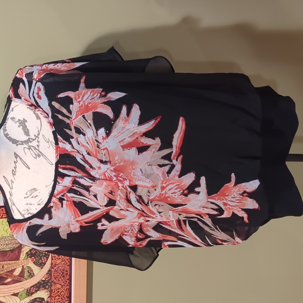 JM Collection Flutter Sleeve Top